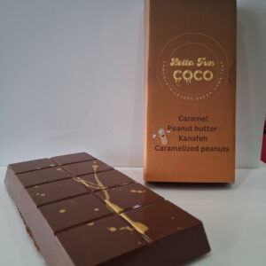 Peanut butter Dubai bar with crunchy kanafeh